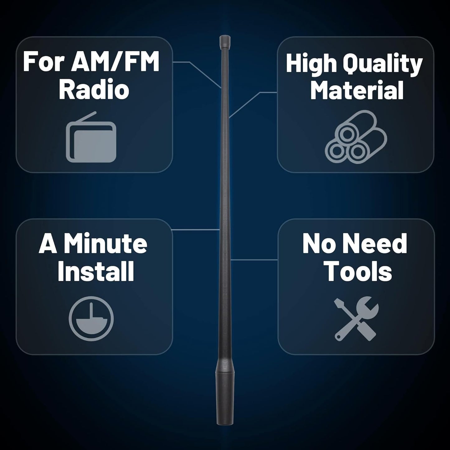 Anina 13 Inch Frontier(1998-2021) Titan(2004-2022) Antenna Mast for Nissan Aerial Antenna for FM/AM Radio Signal