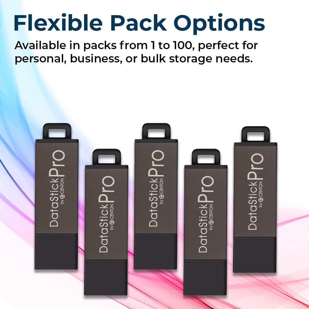 Centon 64GB 5 Pack, 2.0 DataStick Pro by , USB Flash Drive Memory Stick for Storage and Backup