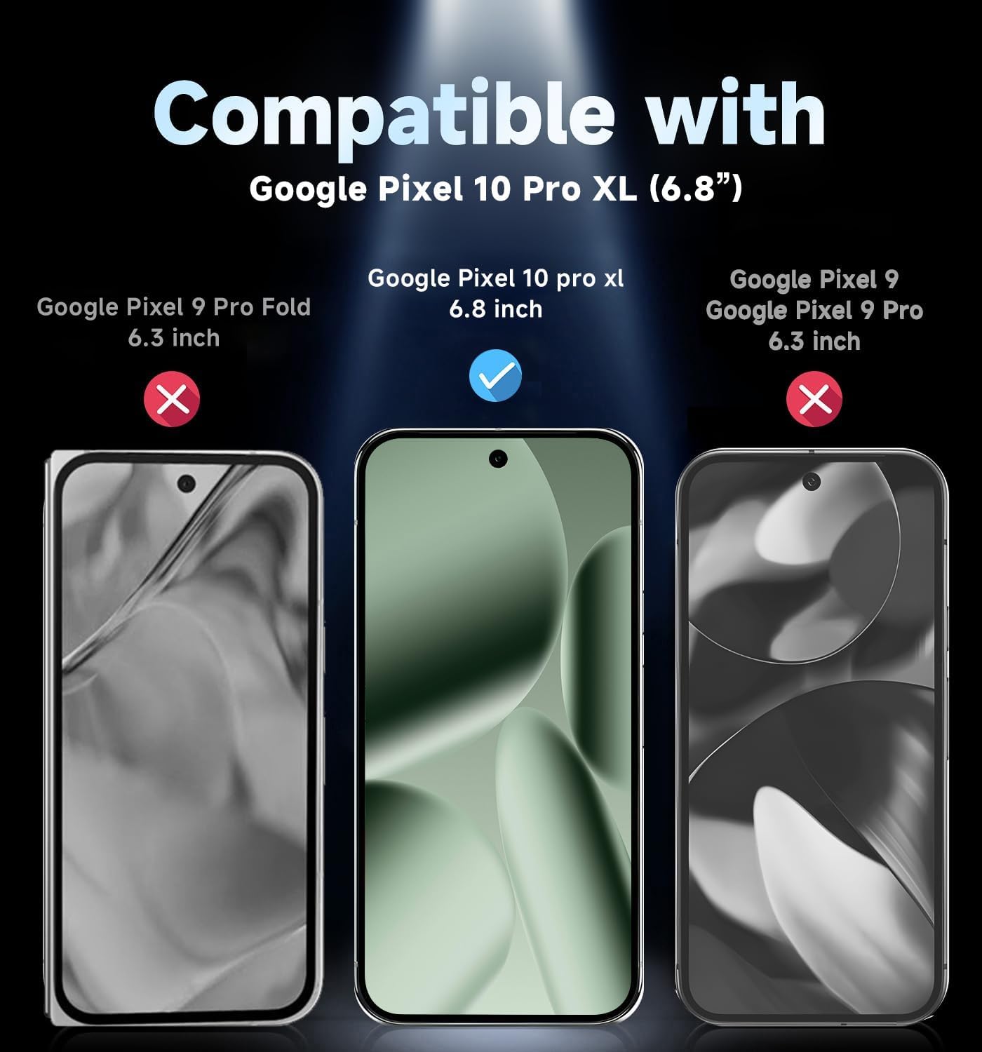 2 Pack 10 MAGIC JOHN for Google Pixel Google Pixel Pro XL Tempered Glass Screen Protector, Auto Dust-Elimination