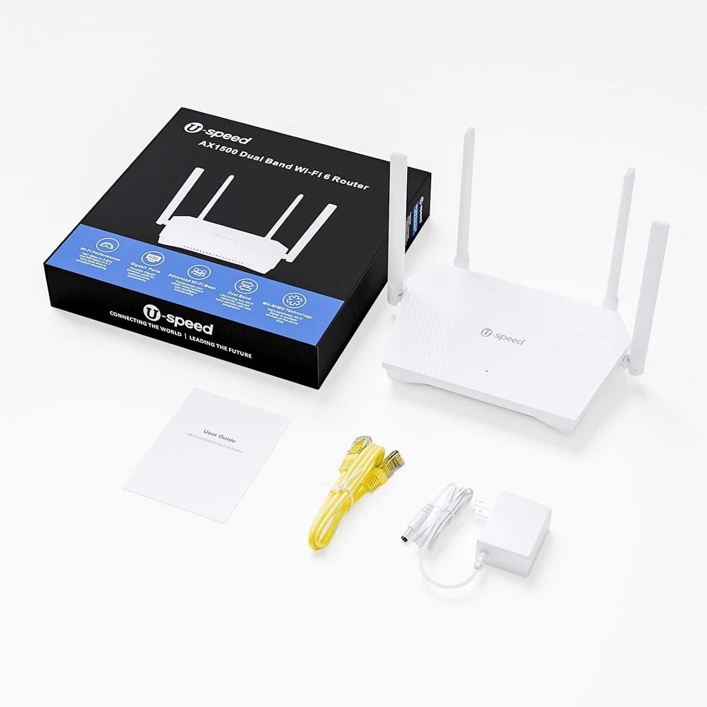 U-SPEED AX1500 6 1.5 WPA3, WiFi Router Dual Band Wireless Internet Router, Wireless Speed Up to Gbps, Full Gigabit