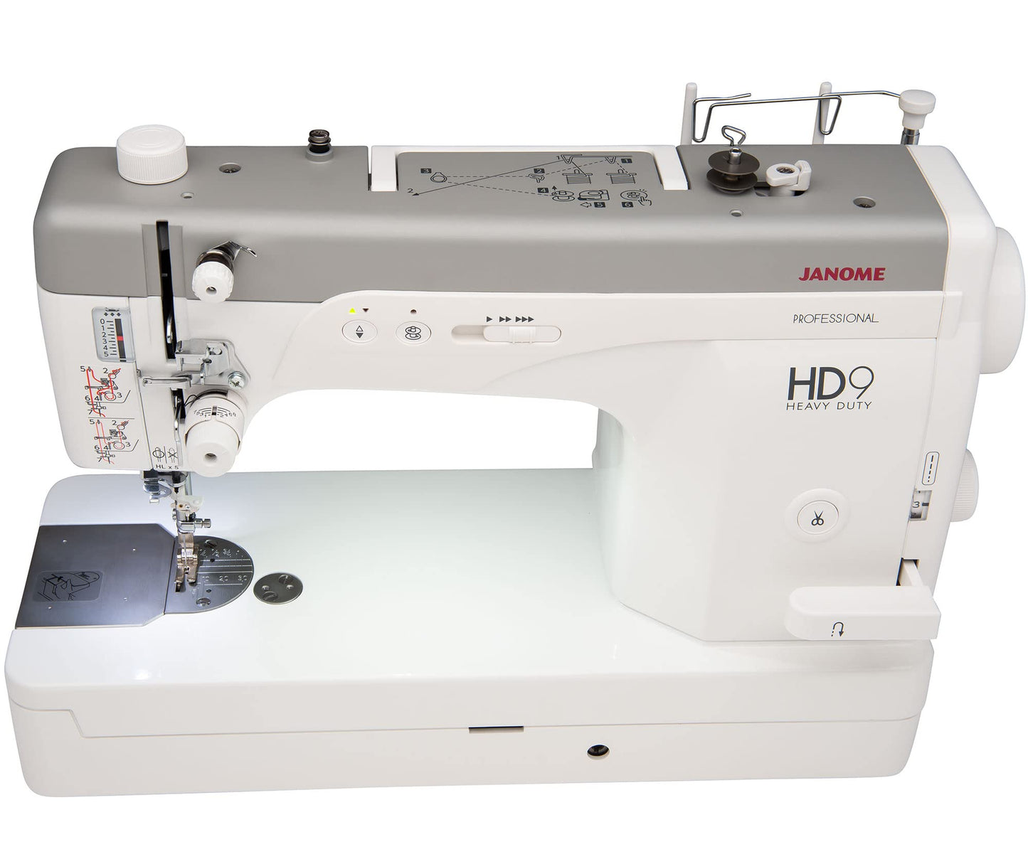 Janome HD9 Heavy Duty High Speed Sewing Machine, with Extra Large Bobbin with Bonus Bundle