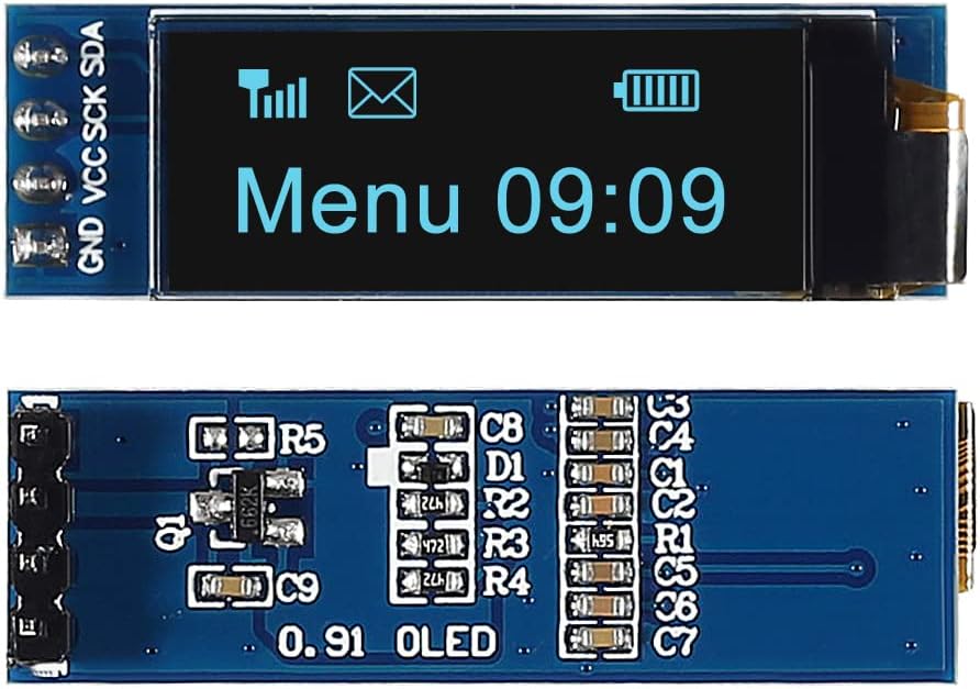 DWEII 10 I2C 0.91 Inch I2C I2C 3.3V~5V 4PINS ESP32 ESP8266 STM32 Pieces Display Module OLED Display Module OLED Screen