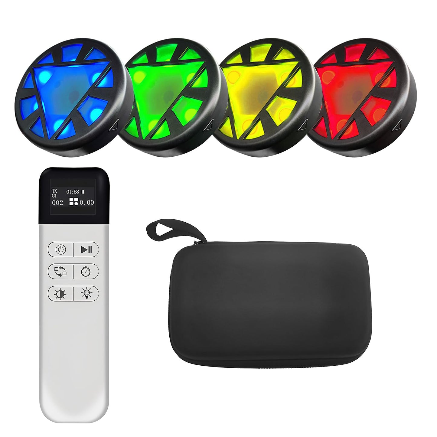 VLBPCR 4Pcs/Pk Agile Reaction Training Lamp Set, 6-Functions 5-Lights Timing Speed Agile Reaction Light Quick Response Sports Reaction Training Light Enhancing Speed and Agility Perception Tools