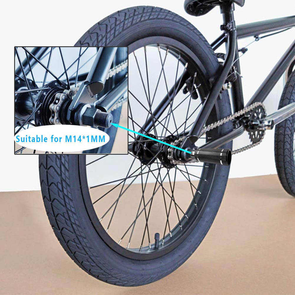 WADEKING WHW Bike Pegs,Suitable for 14mm Axles, Freestyle BMX Bicycles,Durable and Stylish Non-Slip (Black 4)