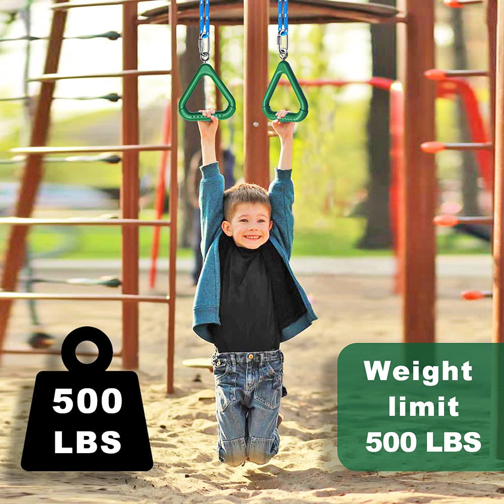 Dolibest Monkey Bars Swing Trapeze Bar Kids Monkey Bars Playground Trapeze Bar Swingset Rings Swing Sets for Backyard with Monkey Bars Ninja Course for Kids Outside Playset with Monkey Bars (2Pcs)