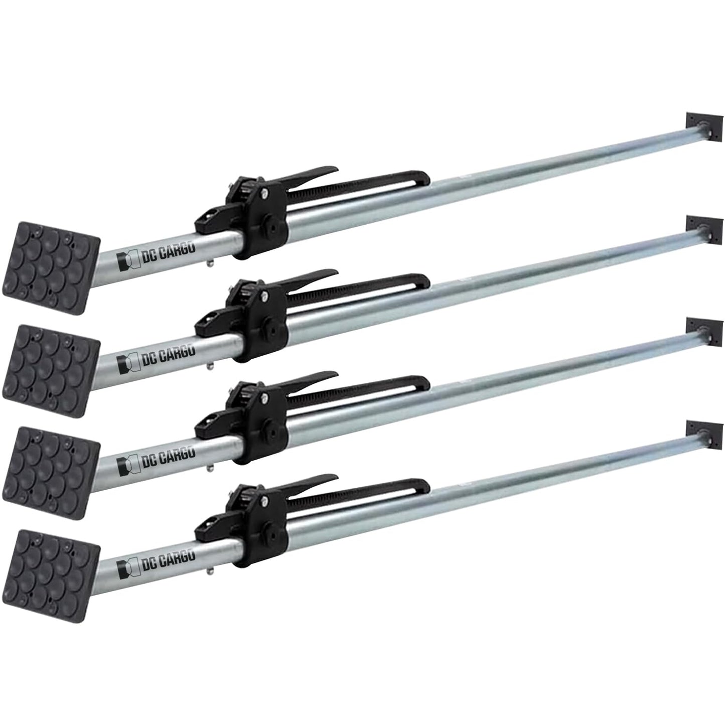 DC Cargo Mall Heavy-Duty Adjustable Load Lock Bars for Trailers - Pack of 4 - Truck Cargo Bars - Load Bars for Enclosed Vans and Reefers - 89-104 Inches Long Steel Ratcheting Cargo Bar