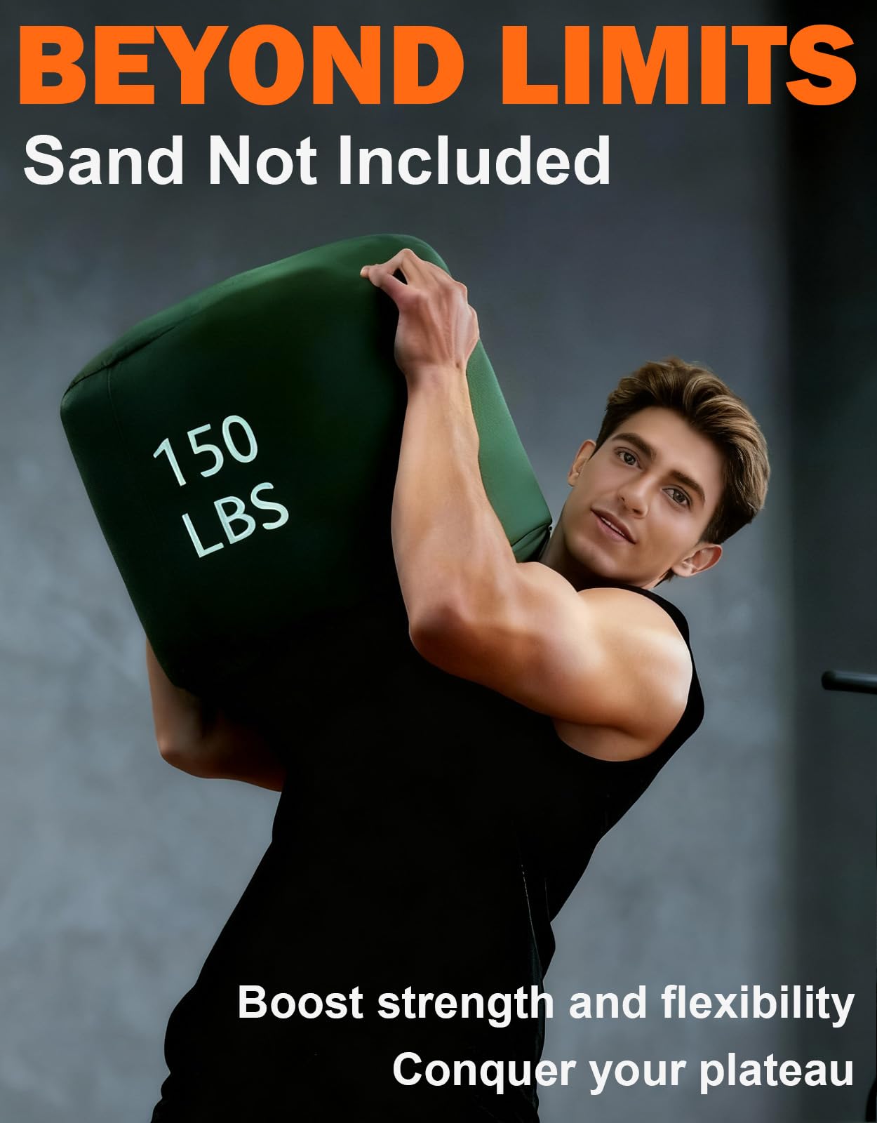 Fitarc Sandbag Workout Bag,Sandbag Training, Sandbags for Fitness,Round Sandbags for Weight Training,Round Sandbag,Cross-Training & Exercise, Workouts Equipment Sand Not Included (Black 50LB)