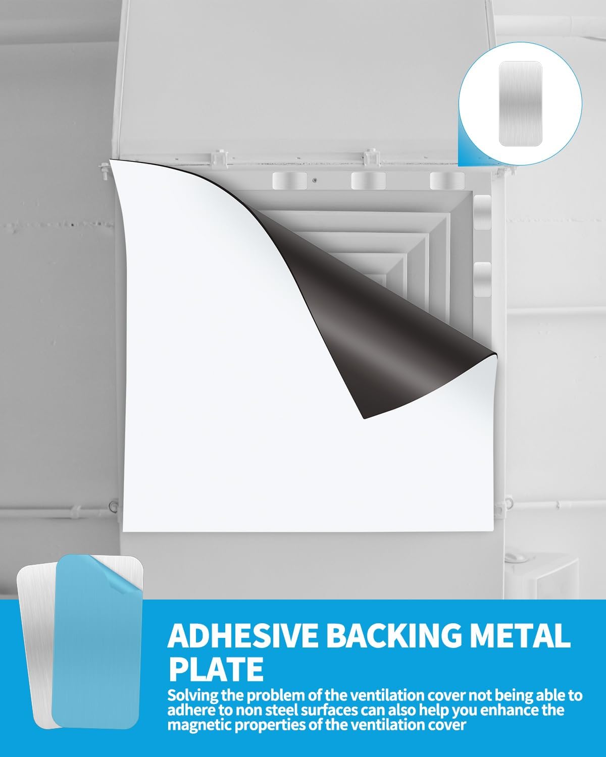 Aecsze 24 Pack 2.3x1.1in (0.02 Adhesive Metal Plates for Magnetic Mount, Metal Strips for Magnets, Rectangular Steel