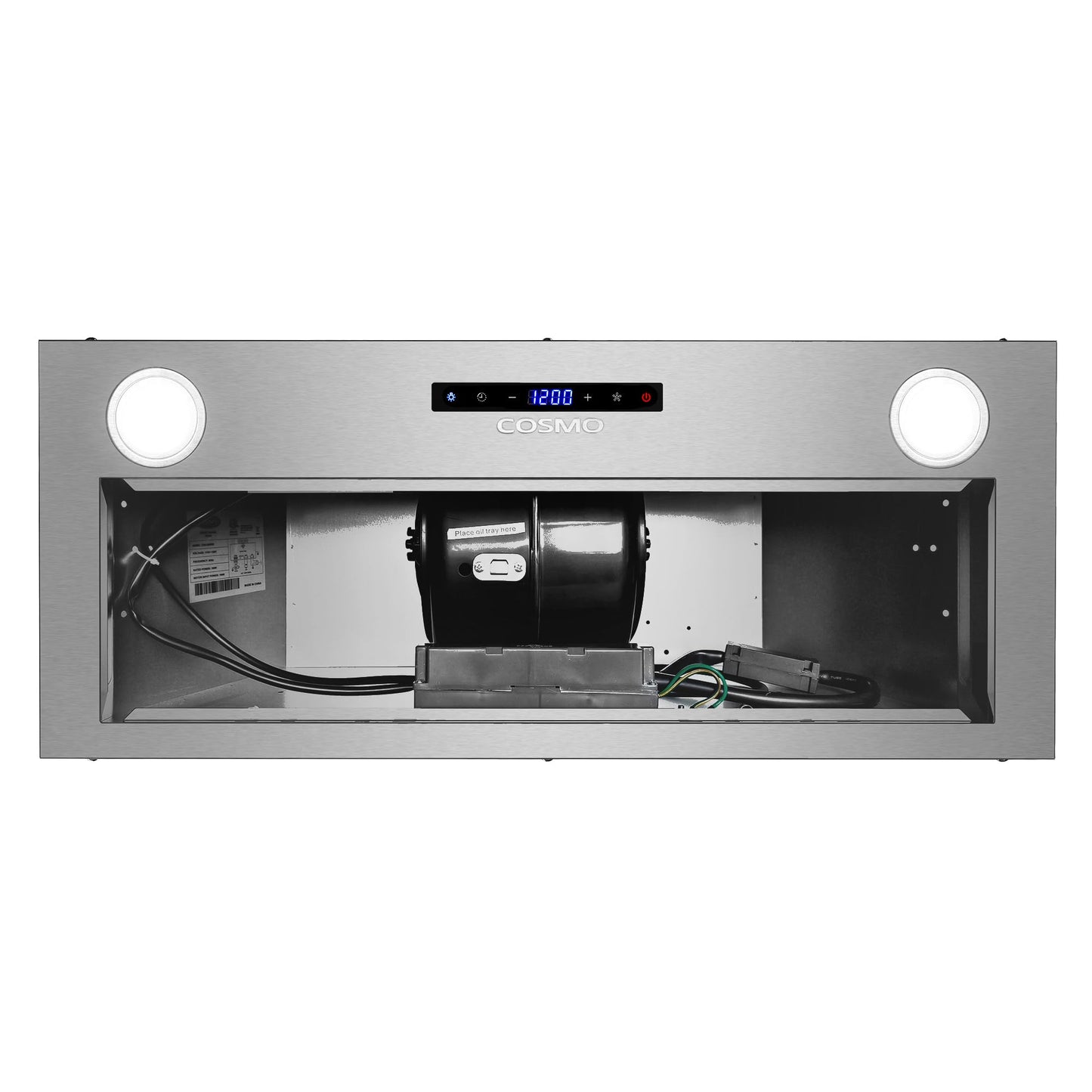 COSMO COS-30IRHS 30 in. Lumin Collection 380 CFM Ducted Insert Range Hood, Touch Controls, LED Lights, Stainless Steel