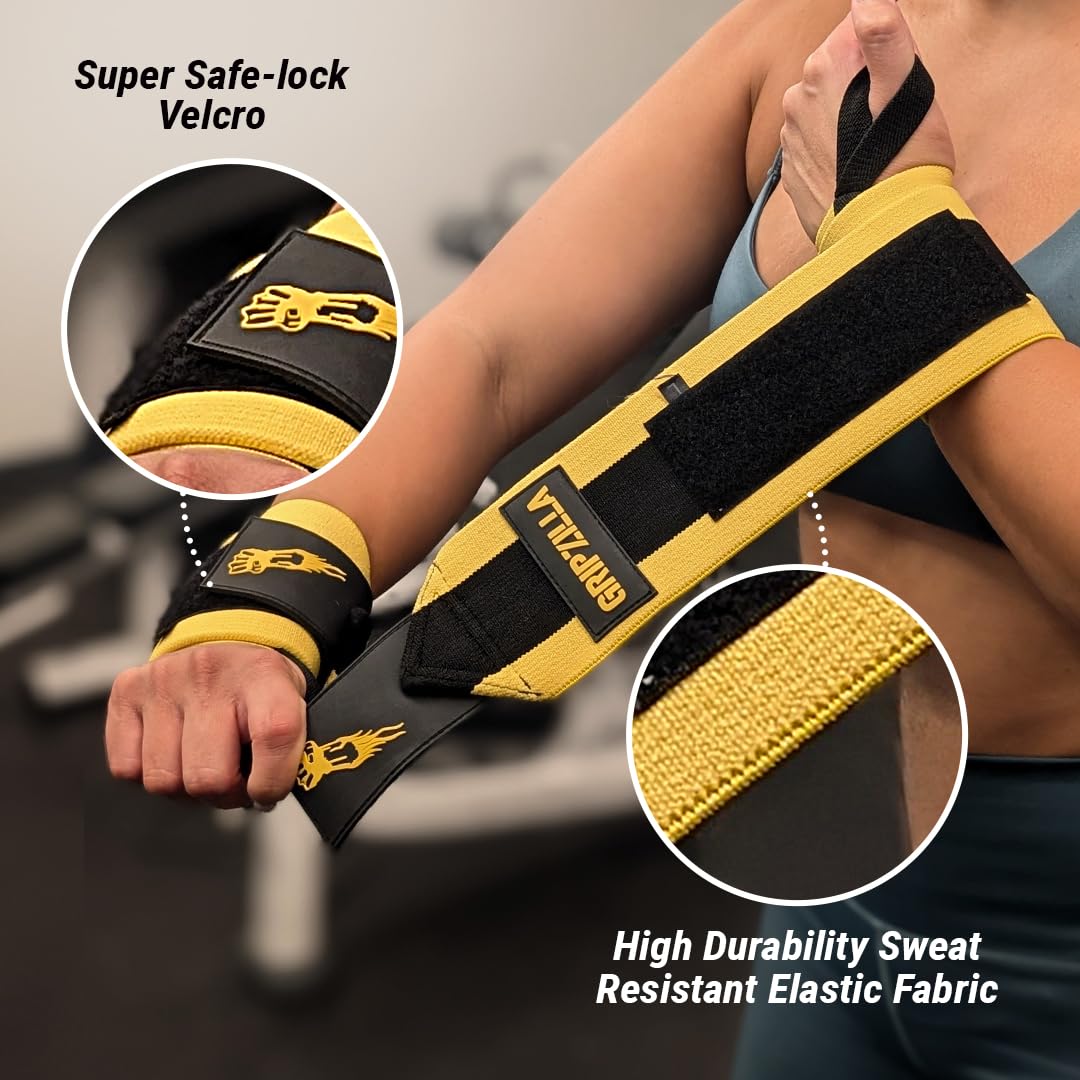 GRIPZILLA Wrist Wraps for Weightlifting Men/Women