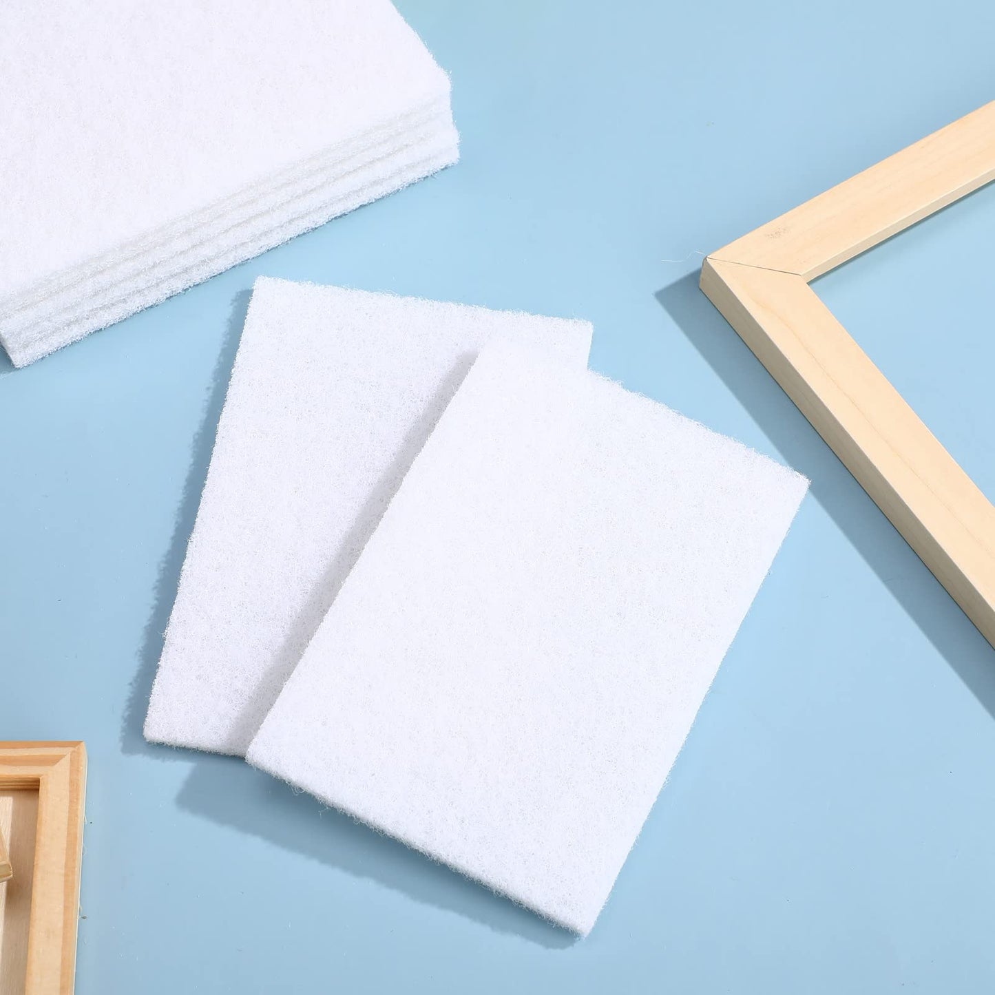 20 Pieces White Scrubbing Pad Non Scratch Scouring Pads Non Woven Scouring Sponge Multipurpose Abrasive Multi Surface Scrubber for Cleaning Polishing(4.5 x 9.8 Inch)