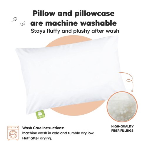 KeaBabies Toddler Pillow Set - Mini Cotton Pillow & Pillowcase for Sweet Dreams | 9x13 Inches