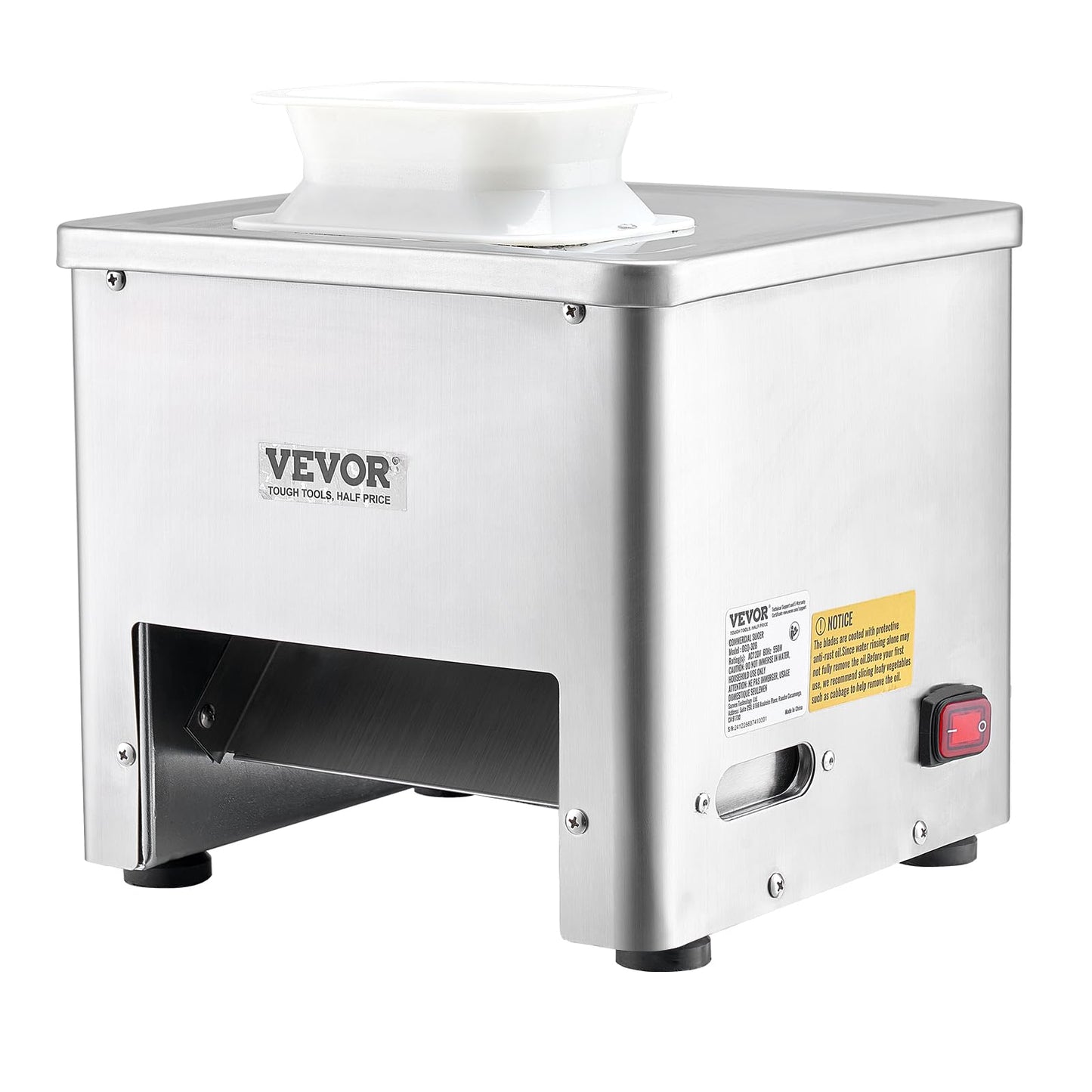 VEVOR Meat Cutter Machine, 550W Meat Slicer, 350 lb/h Commercial Meat Cutting Machine, Stainless Steel, 3.5 mm Thickness, Electric Food Cutting Slicer for Home Kitchen, Restaurant, Supermarket