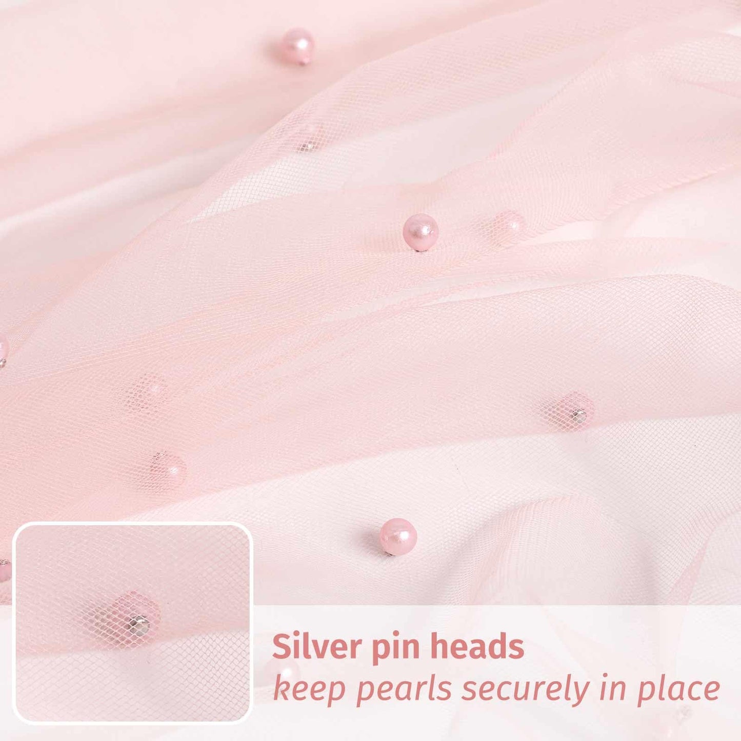 WELTRXE Pearl Table Runner 30x120 Inch 10FT Long, Pink Gauze Table Runners, Rustic Boho for Wedding Arch Birthday Party Bridal Veil Baby Shower Decorations
