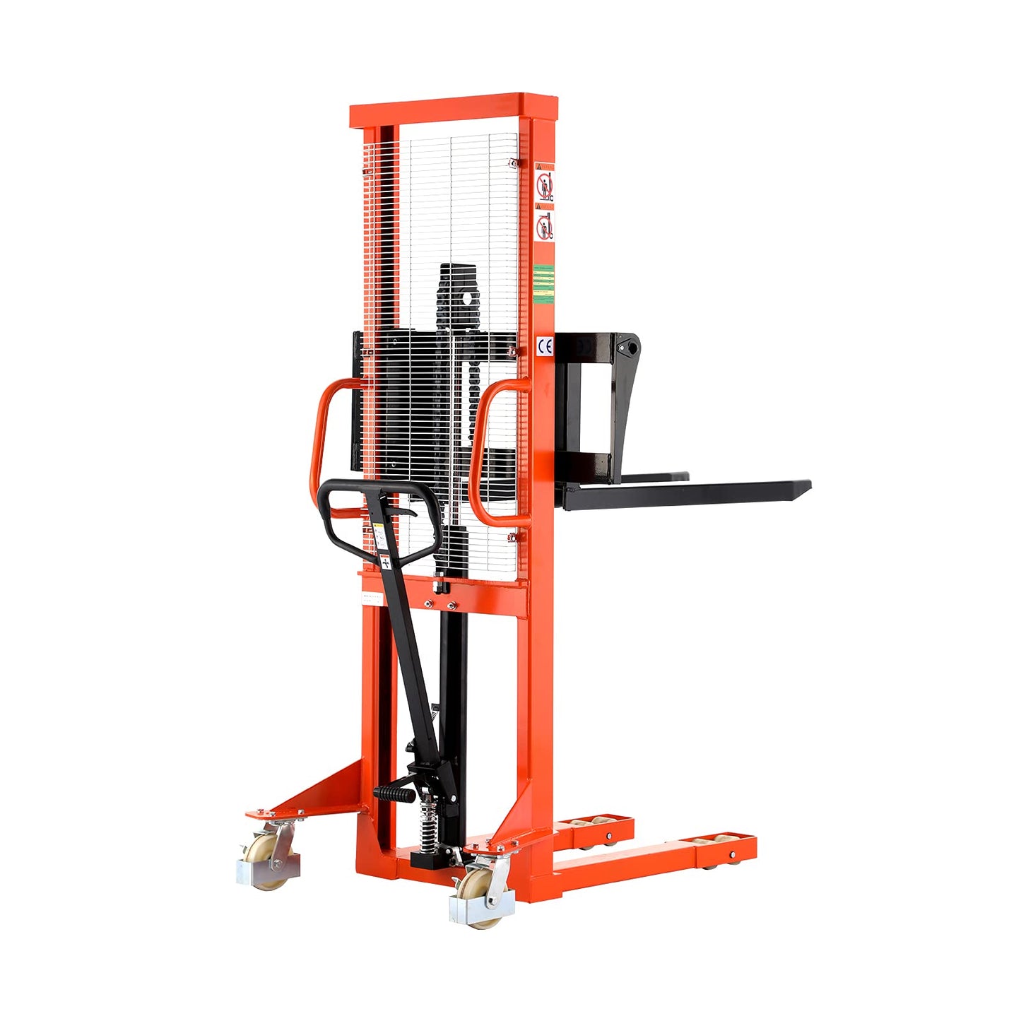Tory Carrier Material Lift, Manual Pallet Stacker 2200 lbs Capacity, 63” Lifting Height Hydraulic Truck with Adjustable Forks Suitable for Open Bottom Pallets