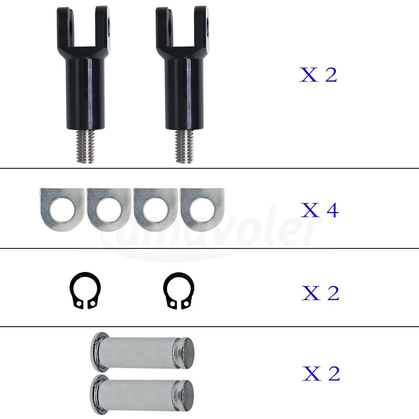 Amavoler Passenger Foot Peg Supports Mounts Clevis Kit Compatible With Harley Davidson Softail 2000-2006. (black)