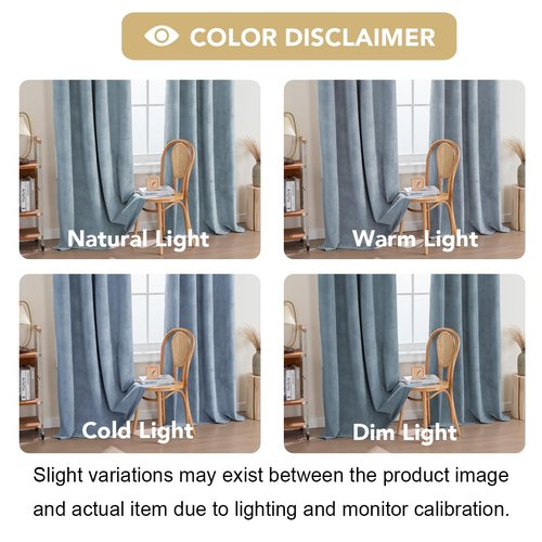 H.VERSAILTEX Velvet 100% Blackout Curtains for Living Room Full Light Blocking Curtains Thermal Insulated Room Window Drapes Soft Luxury Curtains Grommet Top 2 Panels (55" W x 96" L, Stone Blue)