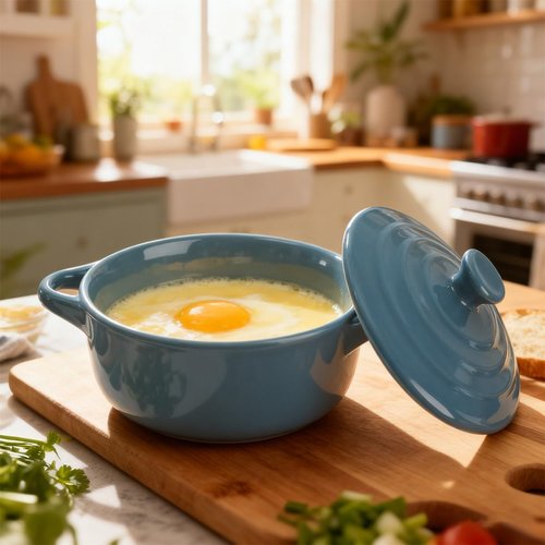 Mini Cocotte 6-Pack by [Brand Name] - 8 OZ Ceramic Ramekins with Lids & Handles | Oven-Safe Casserole Dishes in 6 Colors