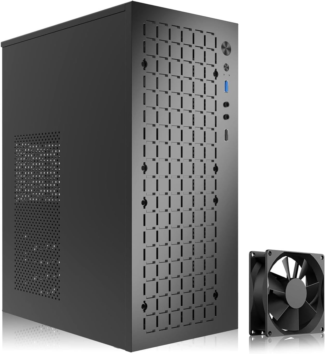 TGDGAMER USB3.0x1 80MM Matx Case:High Airflow Micro ATX Case, Support MATX, Mini-ITX, Micro ATX Case Slim with I/O