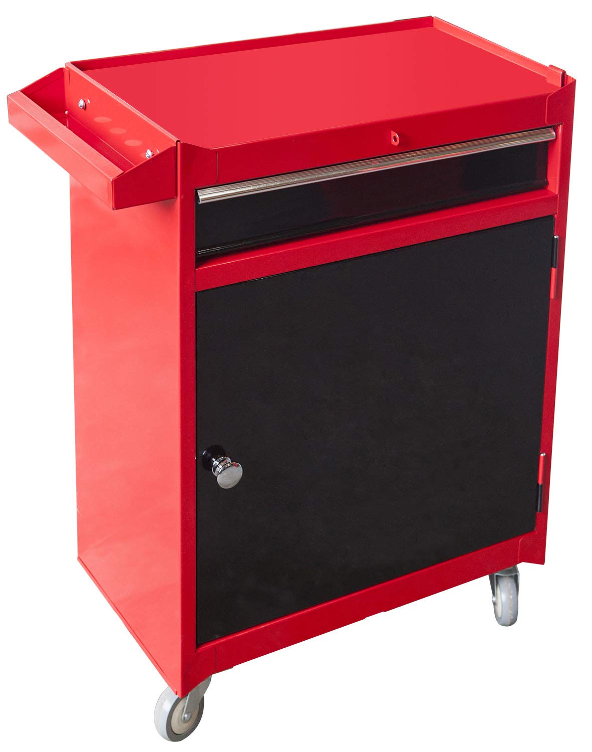 BIG RED ATBT1204R-RB Torin Rolling Garage Workshop Tool Organizer: Detachable 4 Drawer Tool Chest with Large Storage Cabinet and Adjustable Shelf, Red/Black