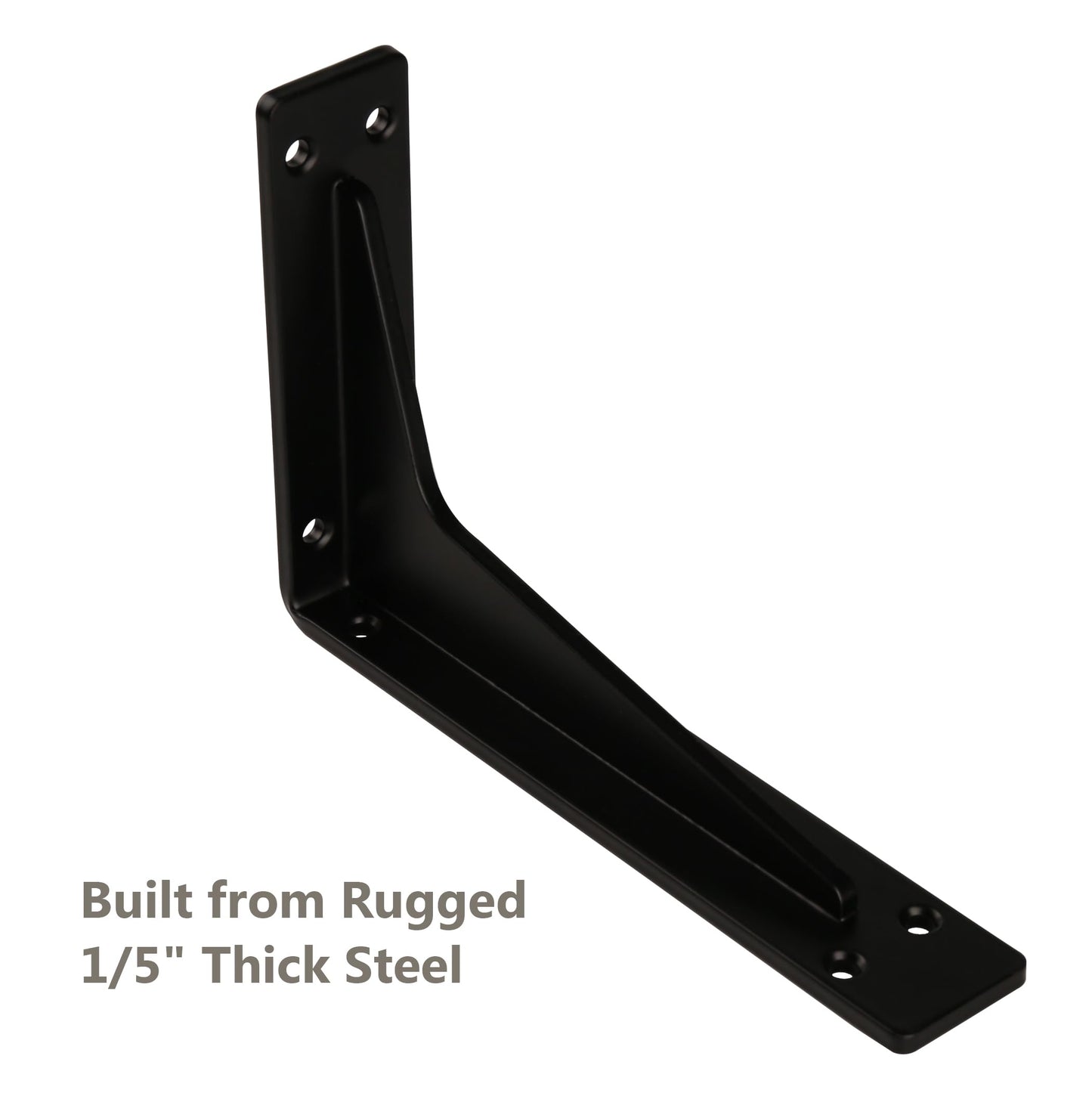 NEODROP 6 Inch Heavy Duty Shelf Brackets, Premium Metal Wall Bracket for Mantel, Countertop Support, Garage Storage Shelves | High Strength Corner Brace | 6-Pack Floating Shelf Hardware