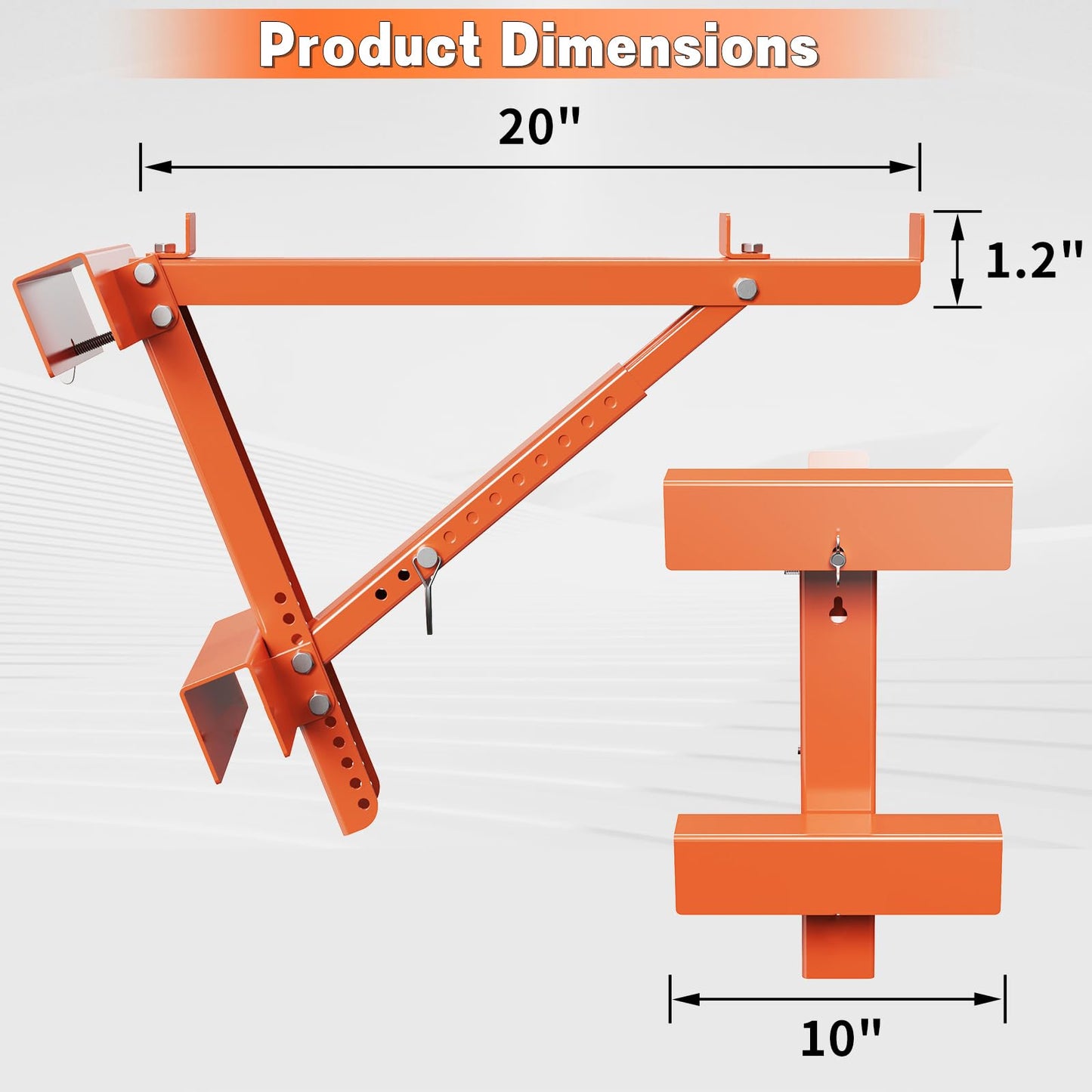 Kweetle Ladder Jacks for Scaffolding Platform 2-Pack, Heavy-Duty Steel Ladder Jacks Scaffold Bracket, 350 lbs Capacity, Two-Rung Short Body Extension Ladder Jack for Roofing, Painting & Jobsite Use
