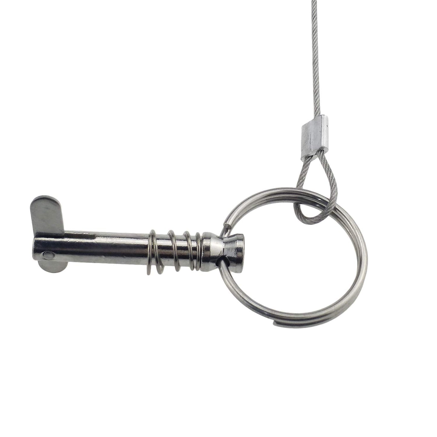 4 PCS Full 316 Stainless Steel Marine Hardware Quick Release Pin 1/4" Diameter w/Drop Cam & Spring - Lanyard Prevents Loss Bimini Top Pin with Free Fasterners
