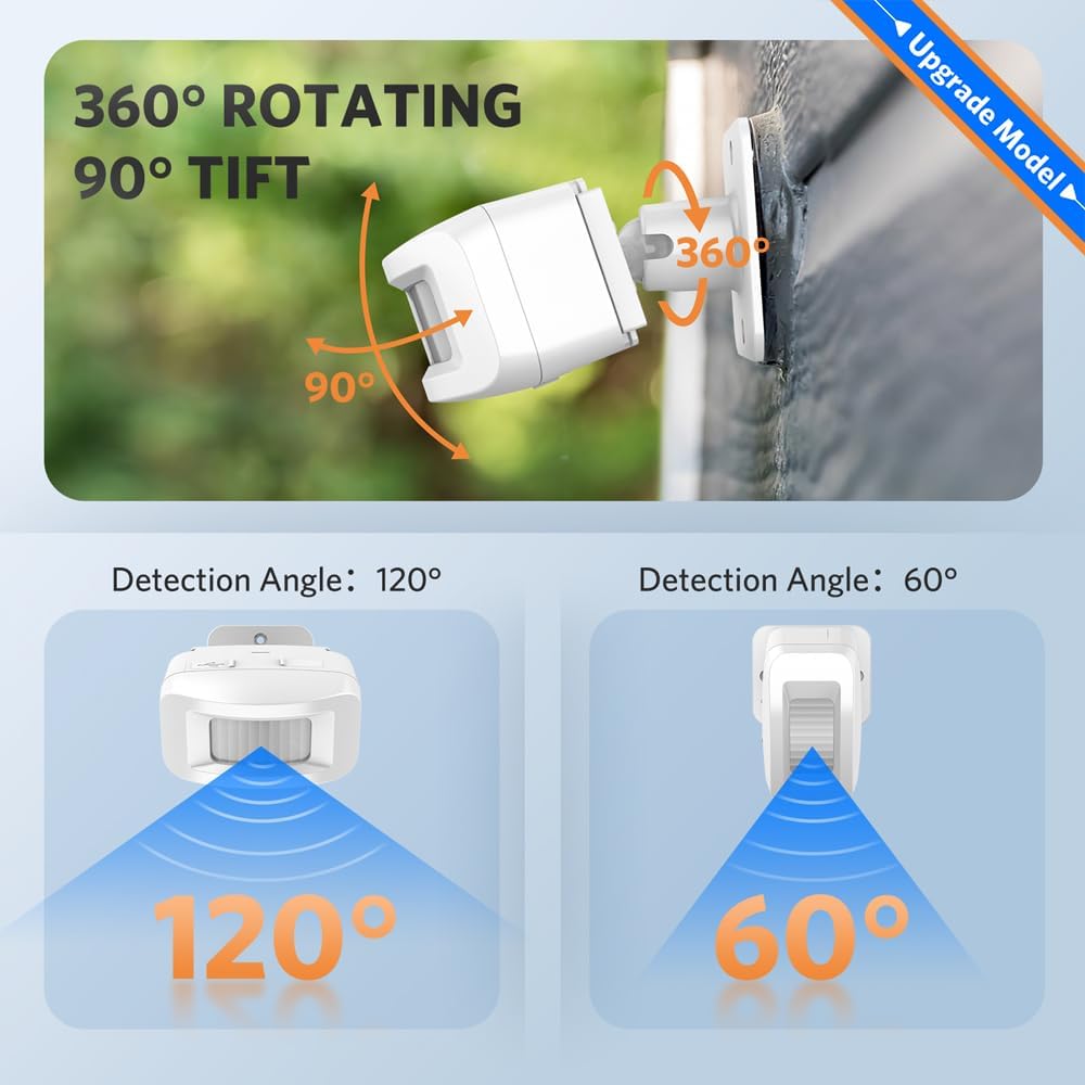 FREETIM 500FT Driveway Alarms Wireless Outside Weatherproof - Motion Sensor Alarms System Motion Detector Plug