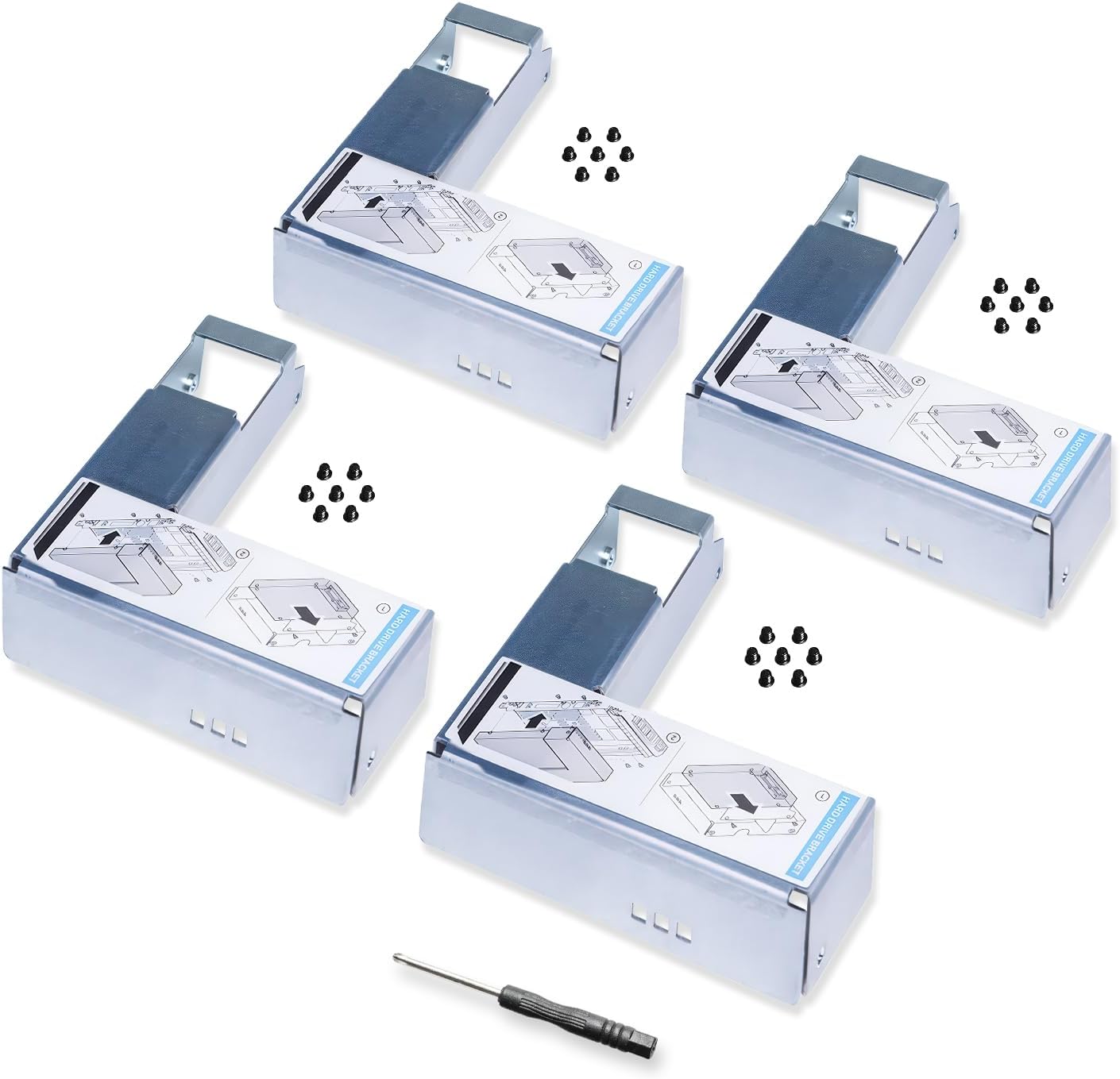 DRIVECADDY 4-Pack 2.5" 3.5" WH5D2 X7K8W Y796F KG1CH F238F 3.5" 9W8C4 Y004G to Drive Adapter Compatible with Dell