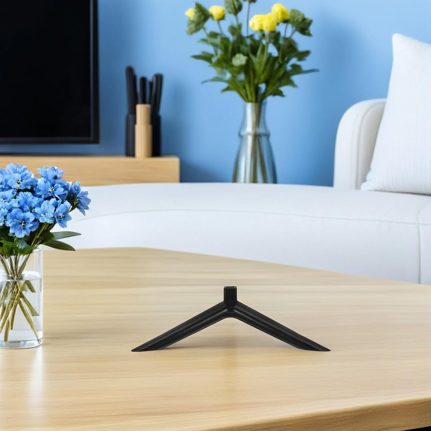Luxshiny 4pcs 24-inch Plastic Tv Stand Base with Screws for Tvs Tabletop Replacement Brackets Stable Monitor Holder