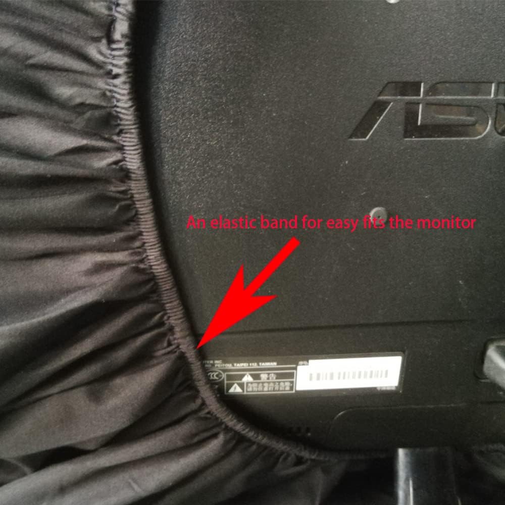 27-32 Inch, Universal Large Monitor Jackets for Desktops Gaming PC Computer Monitor Dust Covers, Black, Polyester