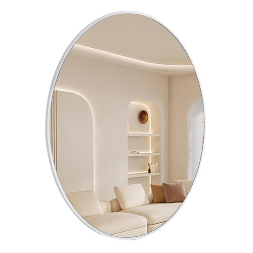 DUQIMO White Round Mirror 30 Inch, Circle Wall Mirrors for Bathroom, Bedroom Living Room or Entryway