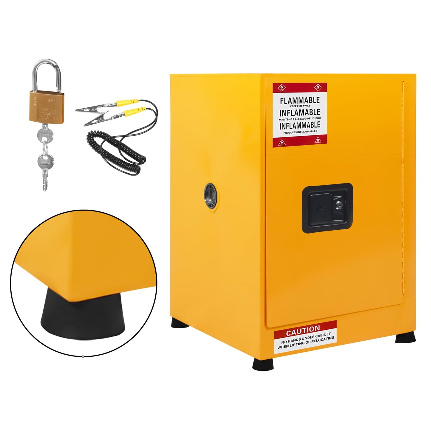 EliteEdge 16 Gallon Flammable Storage Cabinet, Galvanized Steel Hazardous Storage Cabinets with Adjustable Shelf, for Industrial and Home Use