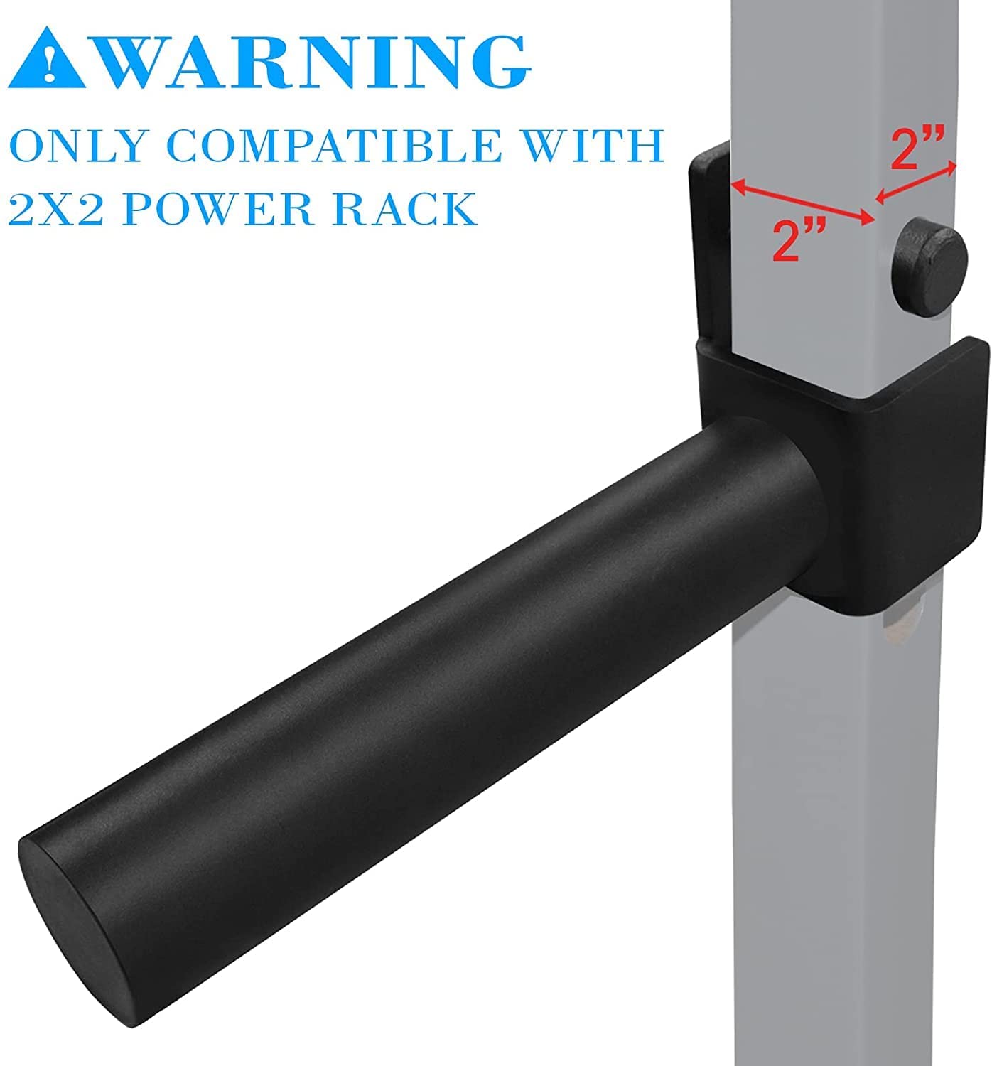 Balelinko Multi Grip Set of 2, Barbell Rack Holders Dip Grip Handles, Dip Bar Attachments for 2" x 2" Tube Power Cage, Bonus a Pair of 2" Spring Clip Collars Rings, Black