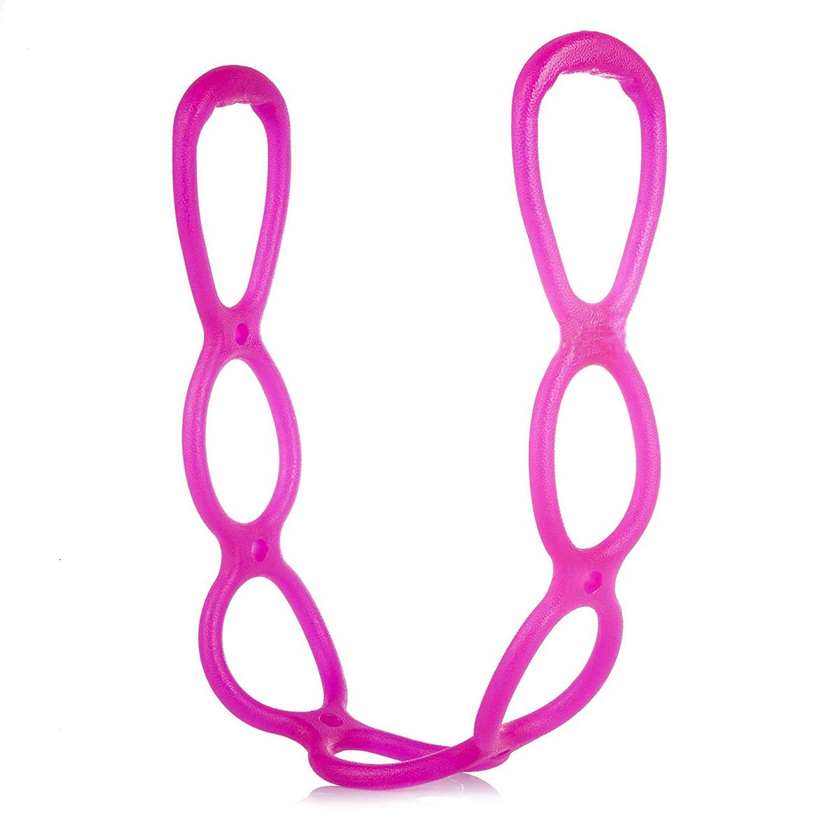 7 Ring Stretch Resistance Exercise Band - Miracle Miles Band, Yoga Stretching, Arm, Shoulders Foot, Leg Butt Fitness Home Gym Physical Therapy Band (Pink)