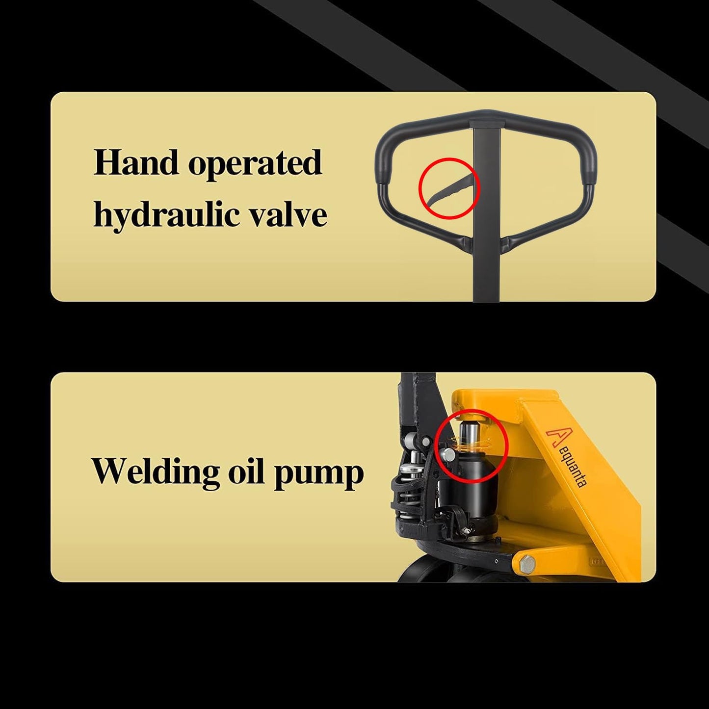 Aequanta Manual Pallet Jack Industrial Hand Pallet Truck 48" Lx21'' W Forks 5500Lbs Capacity