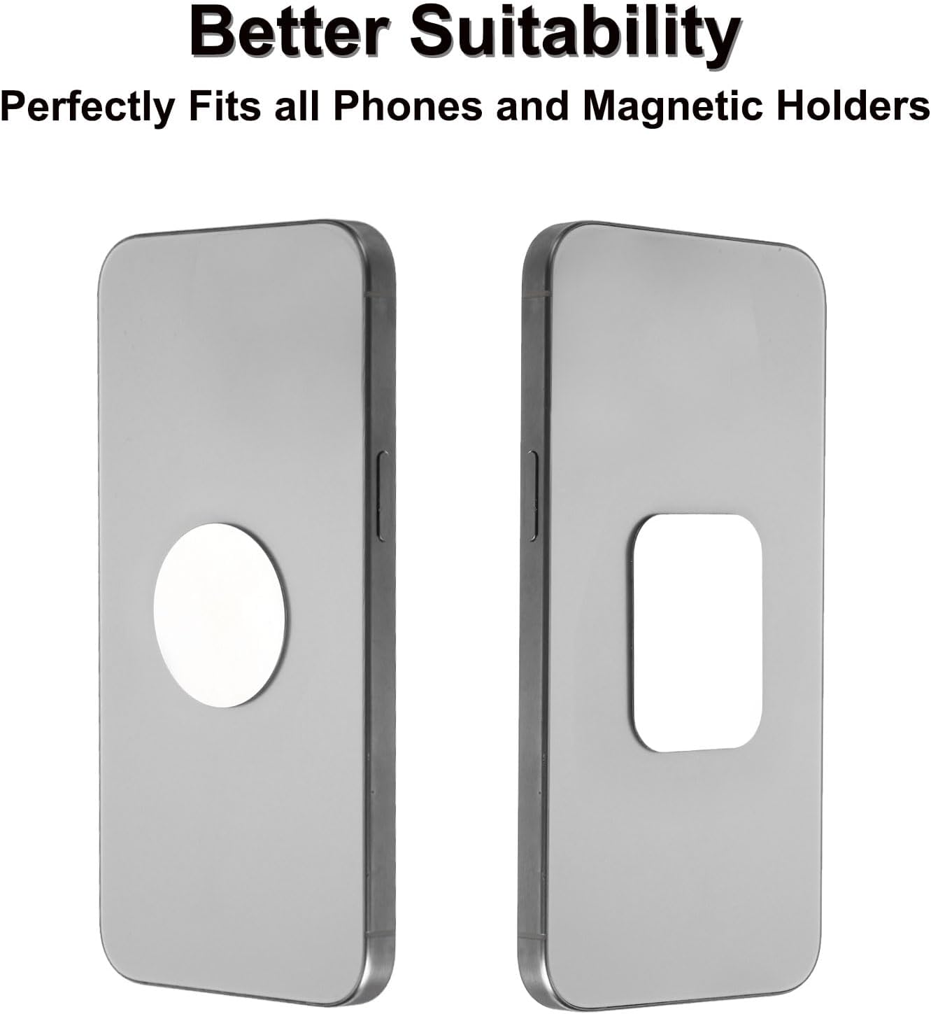 1.77x1.37" 4Pcs MECCANIXITY Replacement Metal Plates Silver Thin Adhesive Back Magnet Stickers for Magnetic Mount Phone