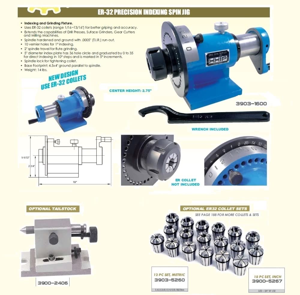 HHIP 3903-1600 Er-32 Indexing Spin Jig with Wrench