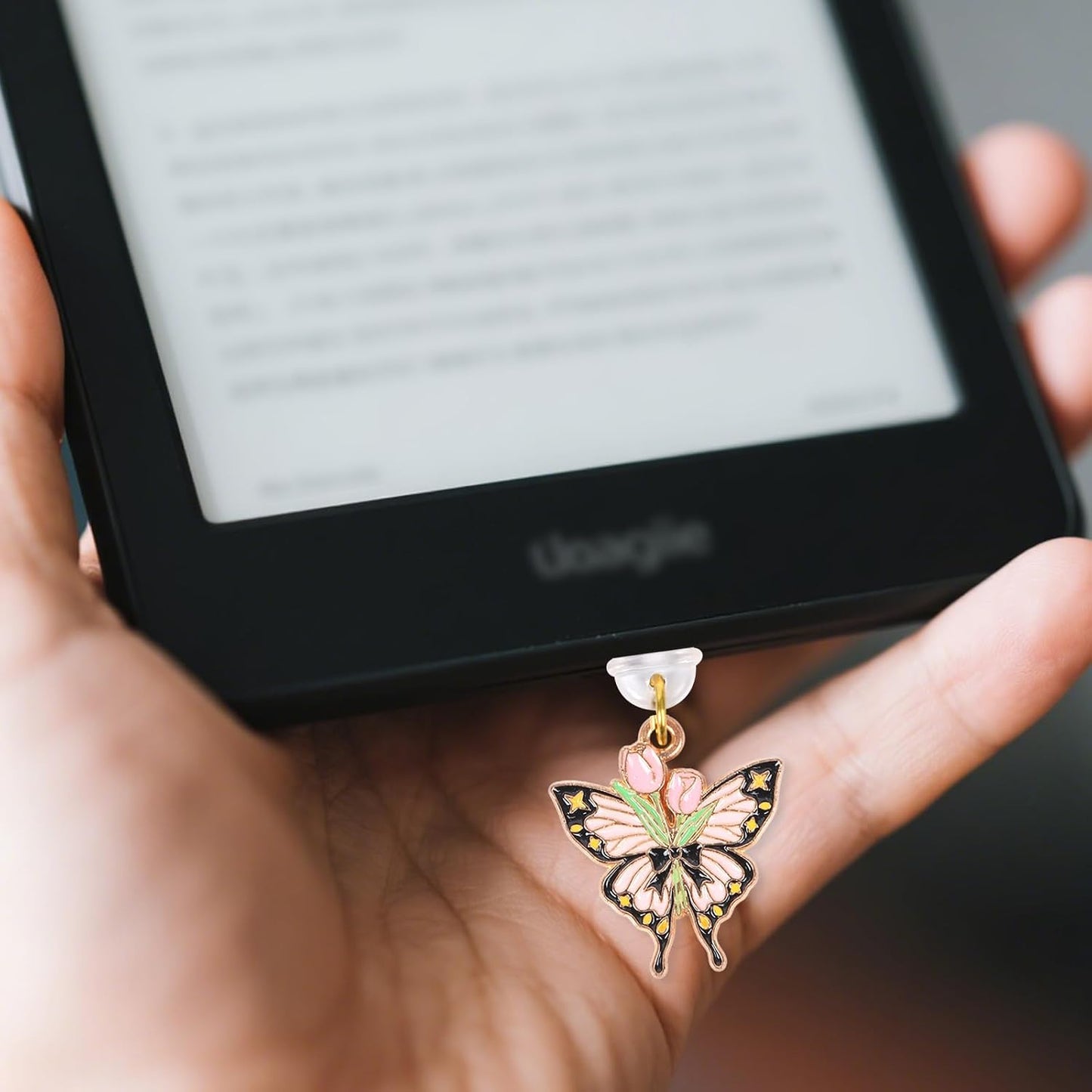 6 Butterfly Dust Plug Charm - Pcs Butterfly Flower Cross Dust Plug Charm Type C With Kindle and Phone Usb C Charging