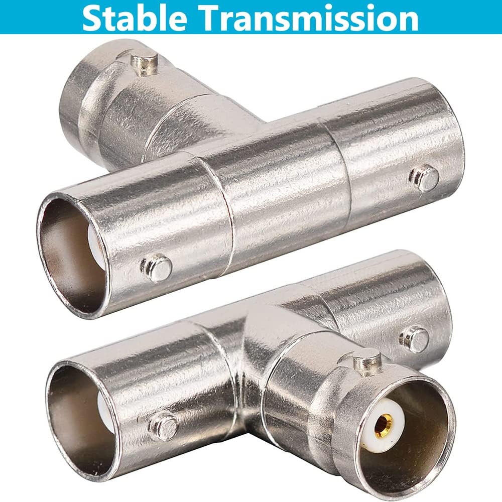 Warmstor 6-Pack 3-Way Female to Female BNC Adapter Splitter - Connector for Antenna, CCTV, DVR, Camera