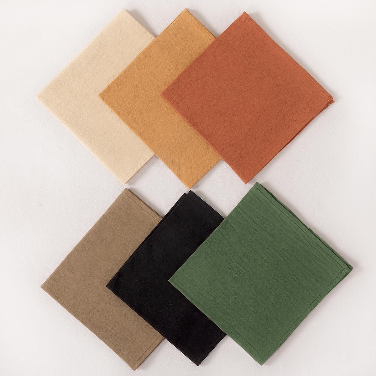 Socomi Cloth Napkins - Terracotta Washable Linen Cotton Set of 10 | 17"x17" for Weddings & Events