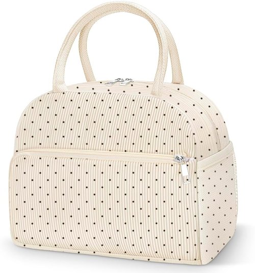 Coobiiya Lunch Bag - Insulated, Leakproof Tote for Men & Women | Cute Corduroy Design, Large Capacity