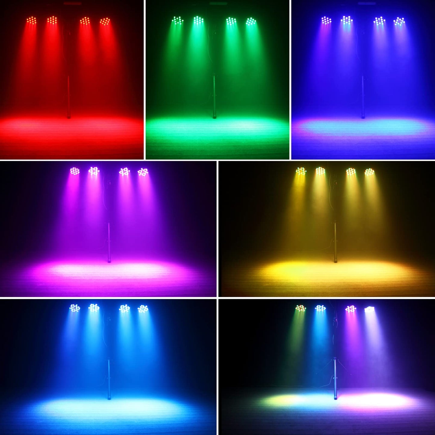 Rechargeable Stage Par Lights U`King RGB 36 LED Uplights Battery Powered with RGB 36W DJ Uplights Sound Activated Remote Control for Wedding DJ Disco Events Halloween Church Live Party- 8 Pack