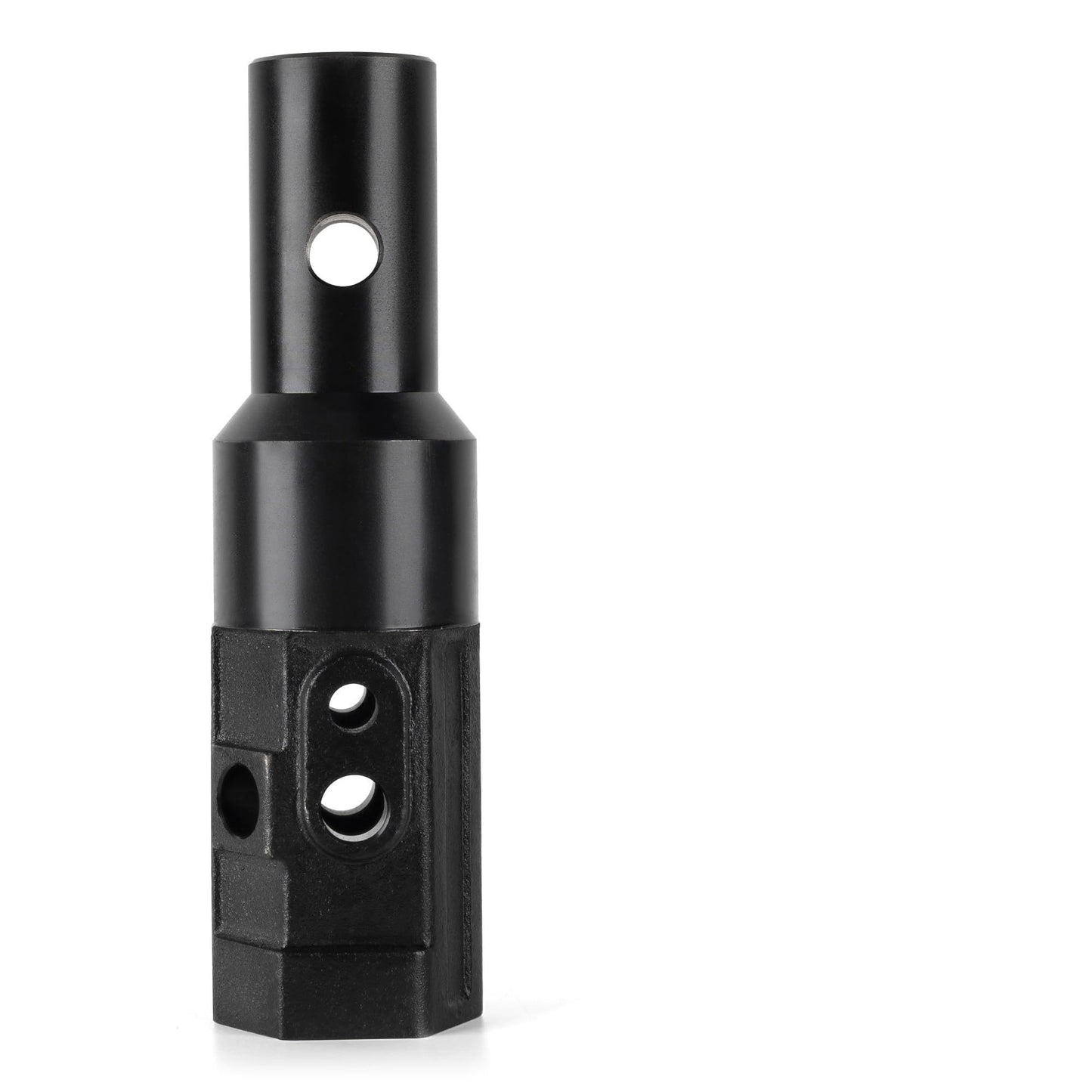 2" Female Hex to 2-9/16" Male Round Auger Adapter Heavy-Duty Auger Coupler Welded Drive Converter for Skid Steer, Tractor, Post Hole Digger & Earth Auger Bit, Fits 3/4" or 7/8" Pins