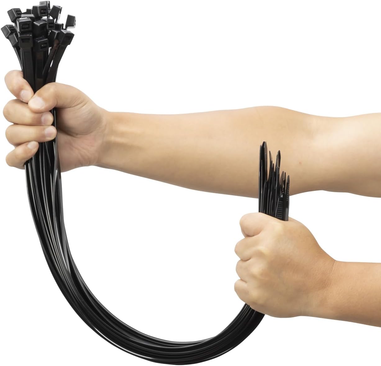 24 inch 100 200LBS XINGO Black Long Zip Ties Heavy Duty PCS, Ultra Strong Plastic Wire Ties, Large Cable Ties Extra