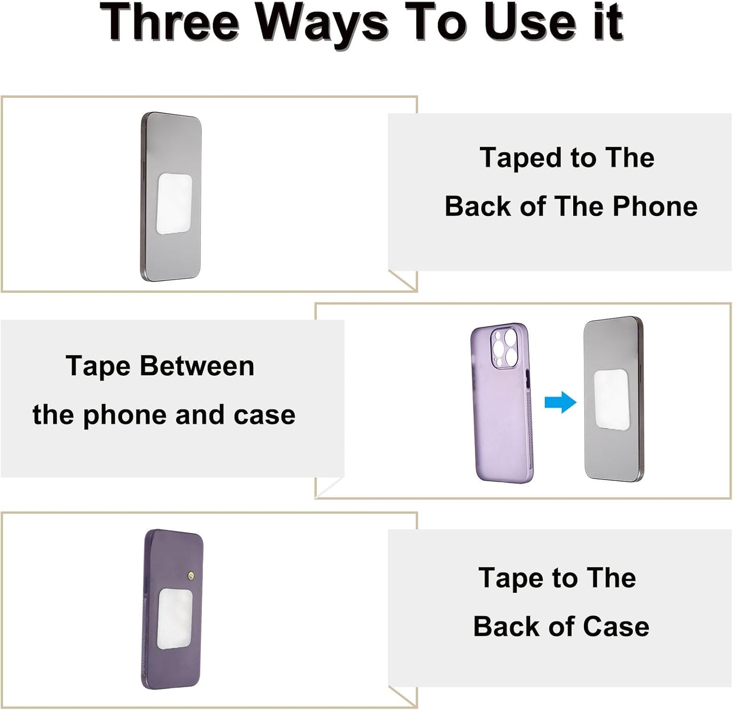 1.77x1.37" 4Pcs MECCANIXITY Replacement Metal Plates Silver Thin Adhesive Back Magnet Stickers for Magnetic Mount Phone