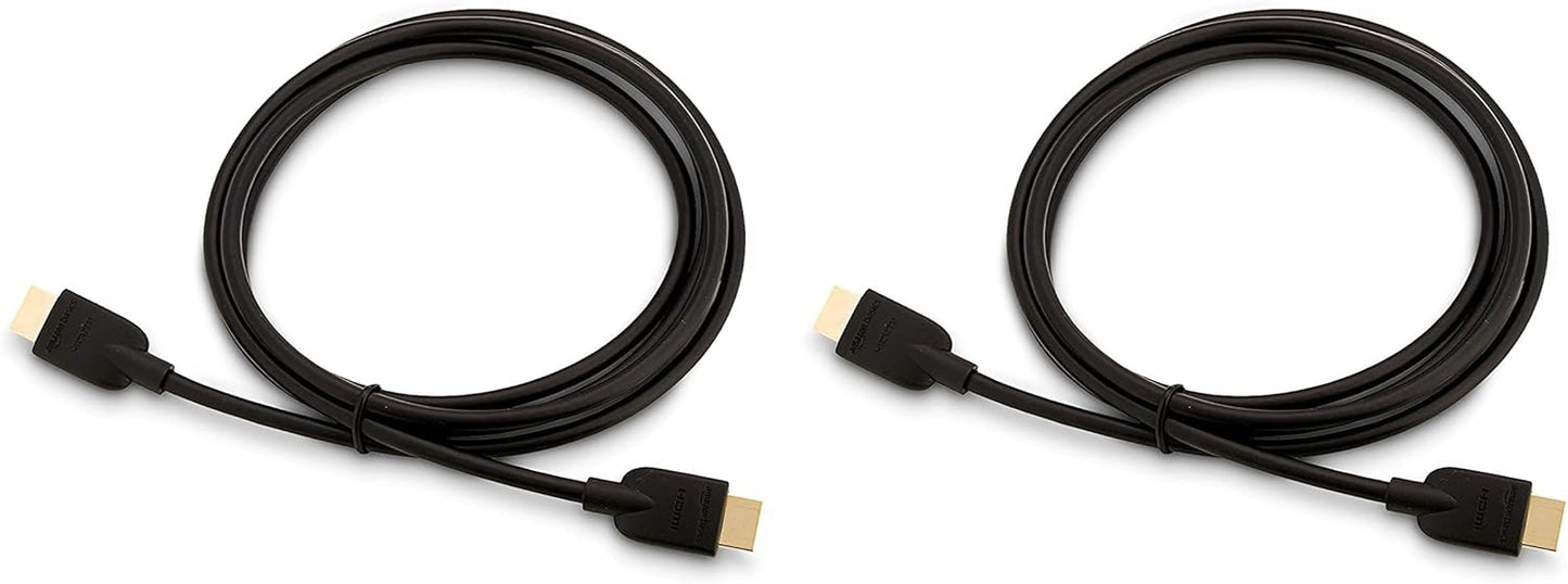 2.0 2-Pack, 6ft, 4K@60Hz, 18Gbps, 2160p, 48 TV/PS5/Xbox/Roku/Blu-ray, Amazon Basics HDMI Cable, High-Speed bit