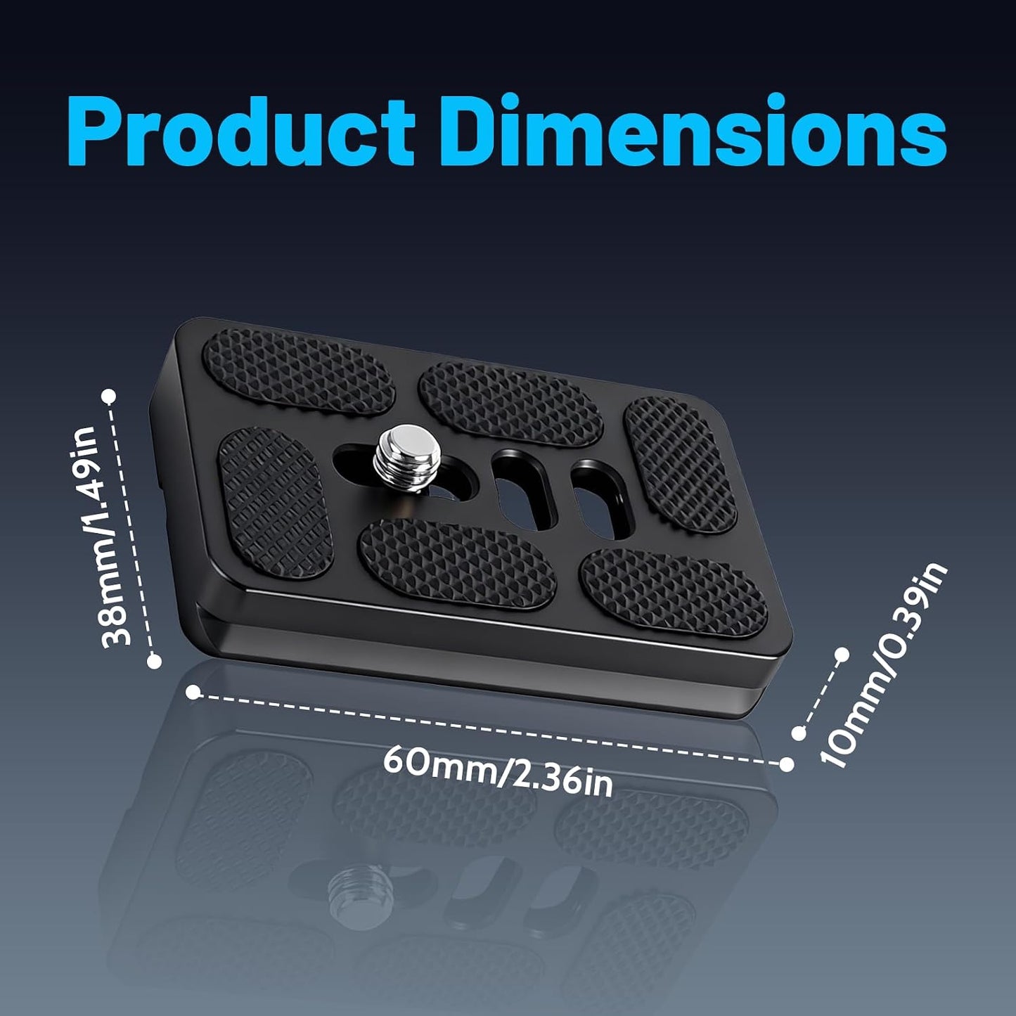 Wokyo 2 Pack PU60 1/4 inch-20 Quick Release Plate with Screw All Metal Tripod Mount Plate, Universal Camera Mount