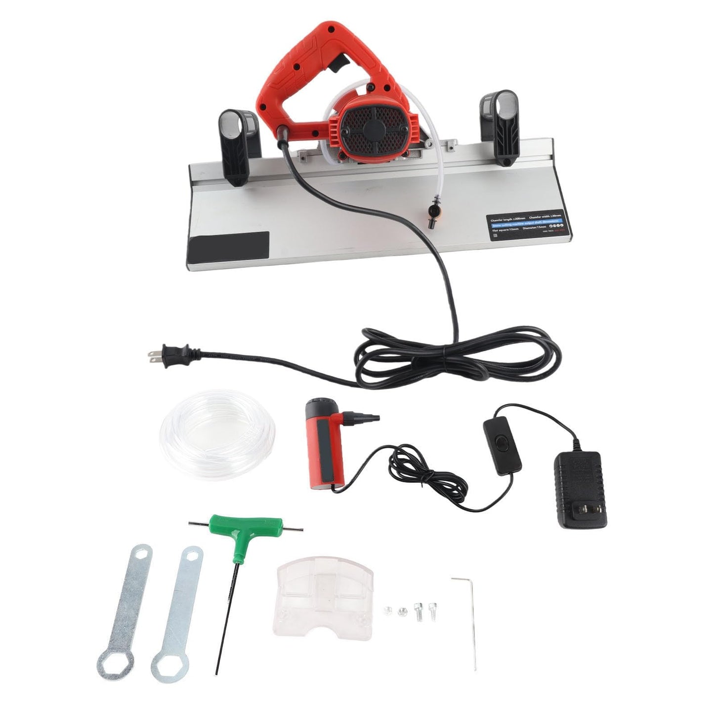 Electric Tile Bevel Cutter with Saw Cutter, 45 Degree 13000RPM 1200W High Strength Tile Chamfering Machine with 12V 2.2m Hose, Less Dust Design Ceramic Tile Chamferer