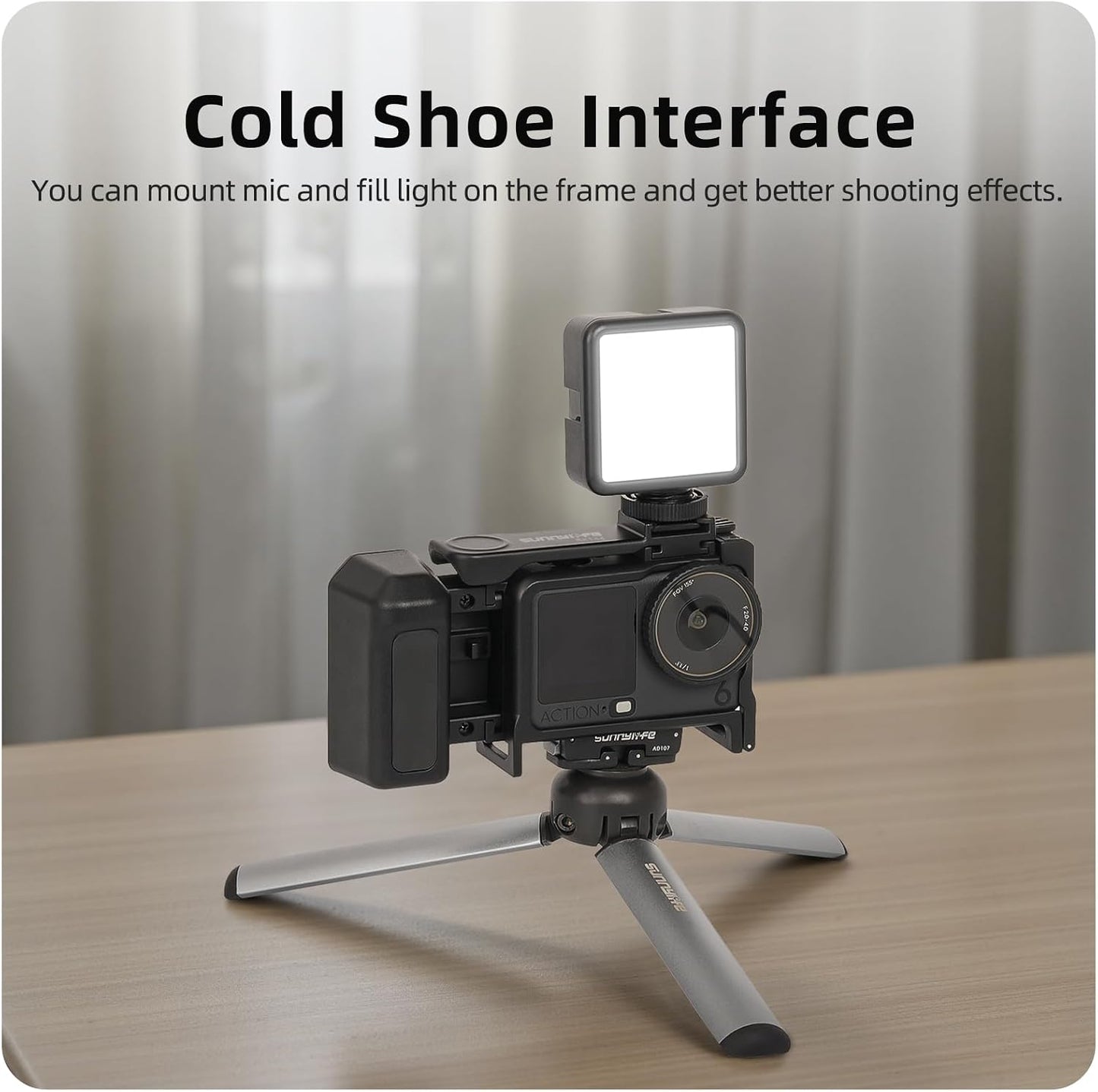 ZEVORO 6 Street Grip Kit for DJI Action with Protective Frame Cage, Plastic Camera Grip Handle Holder with Shutter